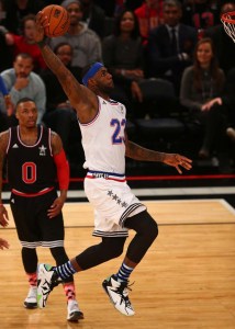 February 15, 2015; New York, NY, USA; Eastern Conference forward LeBron James of the Cleveland Cavaliers (23) shoots during the second half of the 2015 NBA All-Star Game at Madison Square Garden. Credit: Brad Penner-USA TODAY Sports